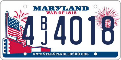 MD license plate 4BJ4018