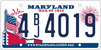 MD license plate 4BJ4019