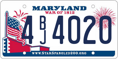 MD license plate 4BJ4020