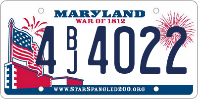 MD license plate 4BJ4022