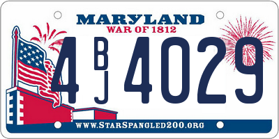 MD license plate 4BJ4029