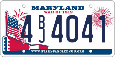 MD license plate 4BJ4041