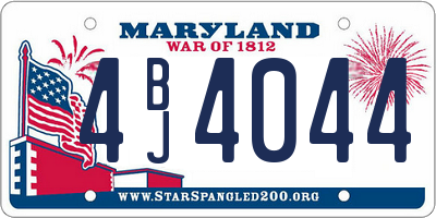 MD license plate 4BJ4044