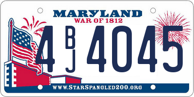MD license plate 4BJ4045