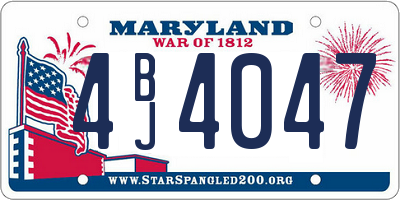 MD license plate 4BJ4047