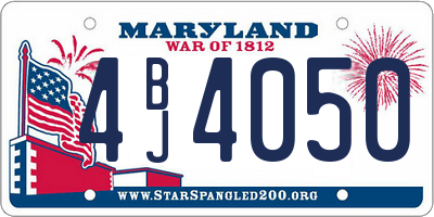 MD license plate 4BJ4050