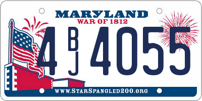 MD license plate 4BJ4055