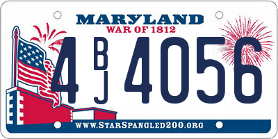 MD license plate 4BJ4056