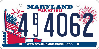 MD license plate 4BJ4062