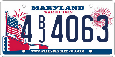 MD license plate 4BJ4063