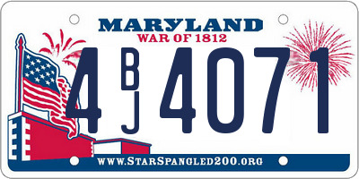MD license plate 4BJ4071