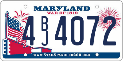 MD license plate 4BJ4072