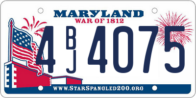MD license plate 4BJ4075