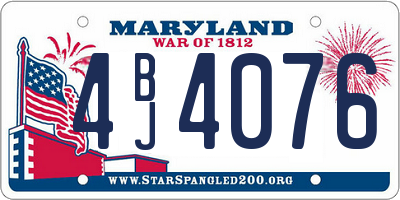 MD license plate 4BJ4076