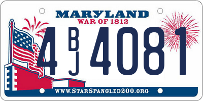 MD license plate 4BJ4081