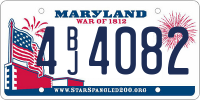 MD license plate 4BJ4082