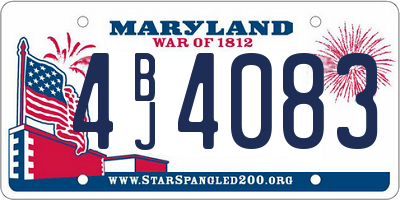 MD license plate 4BJ4083