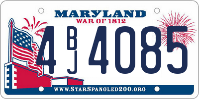 MD license plate 4BJ4085