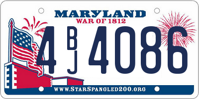 MD license plate 4BJ4086