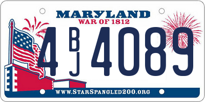 MD license plate 4BJ4089
