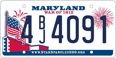 MD license plate 4BJ4091