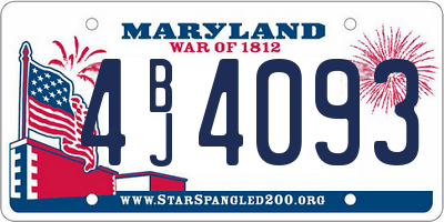 MD license plate 4BJ4093