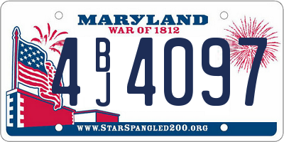 MD license plate 4BJ4097