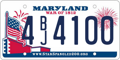 MD license plate 4BJ4100