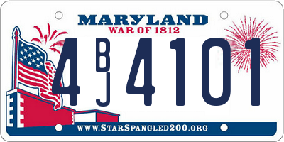 MD license plate 4BJ4101