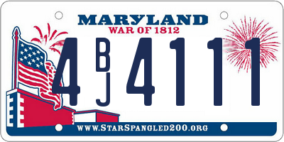 MD license plate 4BJ4111