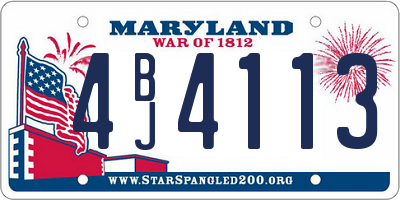 MD license plate 4BJ4113