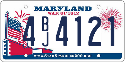 MD license plate 4BJ4121
