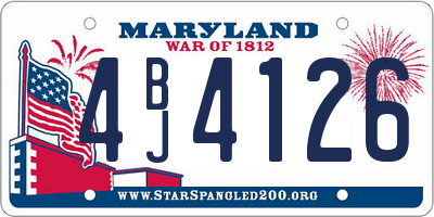 MD license plate 4BJ4126