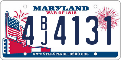 MD license plate 4BJ4131