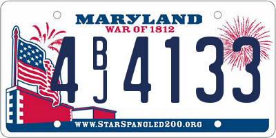 MD license plate 4BJ4133