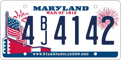 MD license plate 4BJ4142
