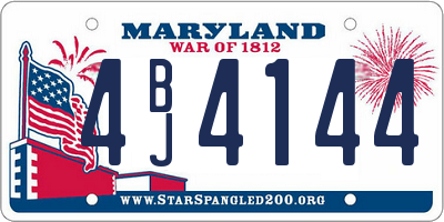 MD license plate 4BJ4144