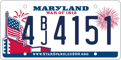 MD license plate 4BJ4151