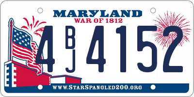 MD license plate 4BJ4152