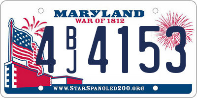 MD license plate 4BJ4153