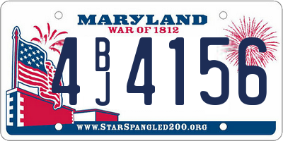 MD license plate 4BJ4156
