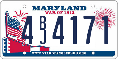 MD license plate 4BJ4171
