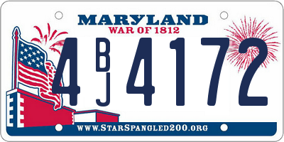 MD license plate 4BJ4172