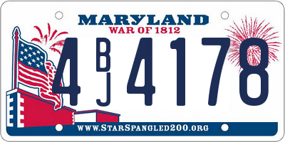 MD license plate 4BJ4178