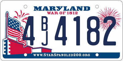 MD license plate 4BJ4182