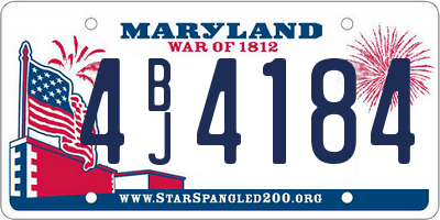 MD license plate 4BJ4184