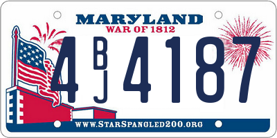 MD license plate 4BJ4187