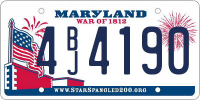 MD license plate 4BJ4190