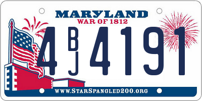 MD license plate 4BJ4191