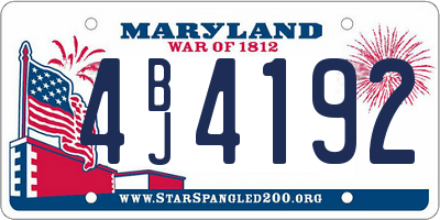 MD license plate 4BJ4192